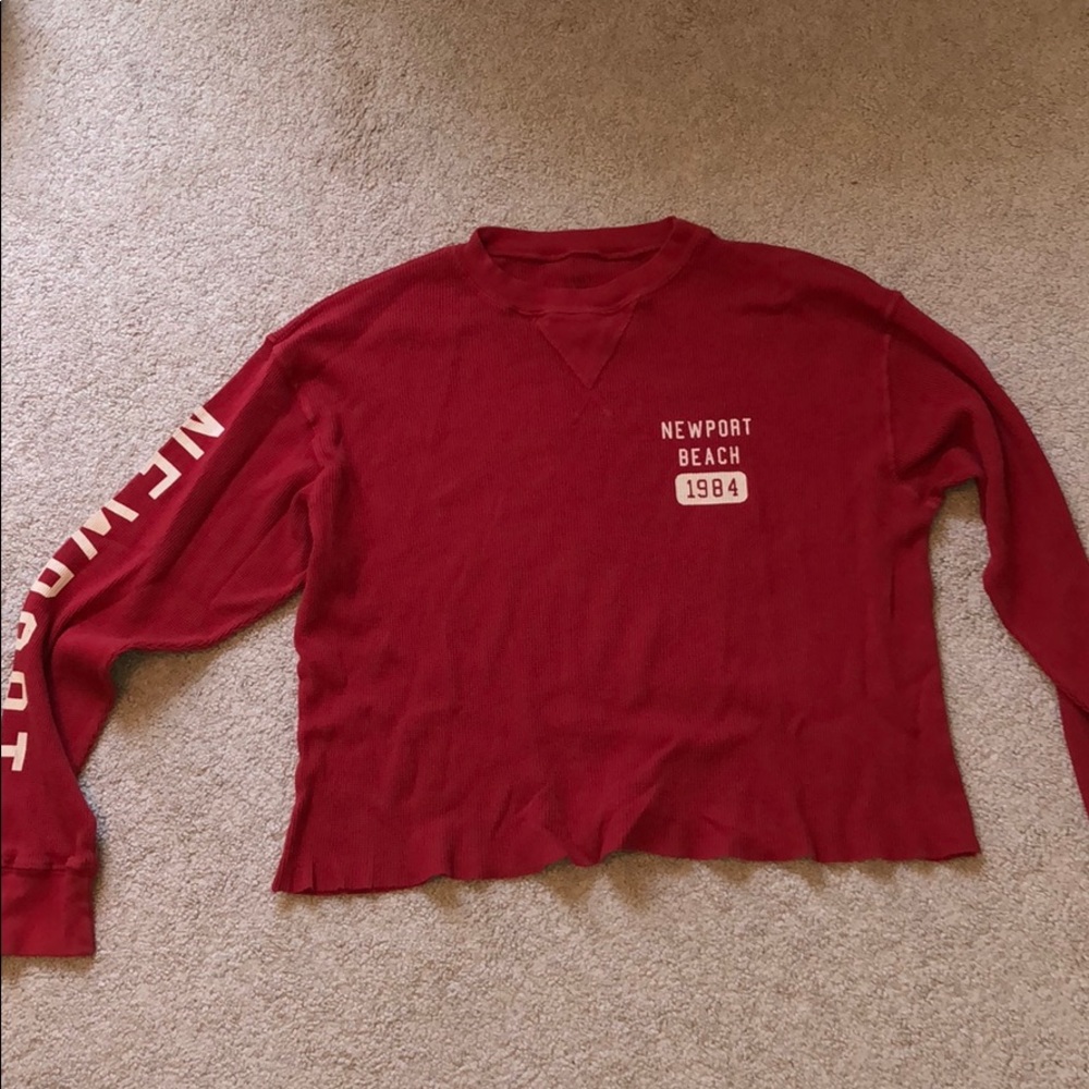 Red Brandy Melville Newport Thermal Long Sleeve